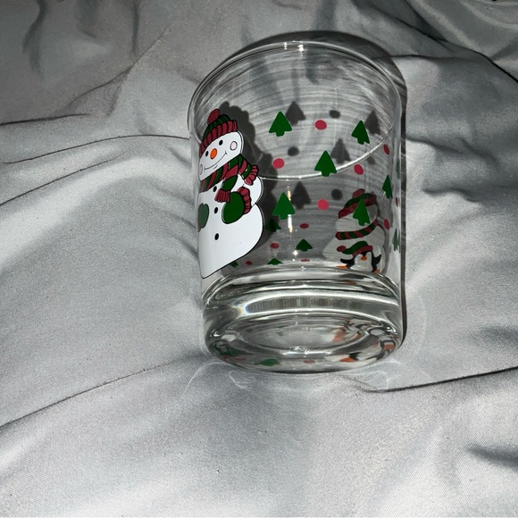 Anchor Hocking Christmas Snowman Front Back Backside Holiday 12oz Cup 1990 New - Picture 2 of 15